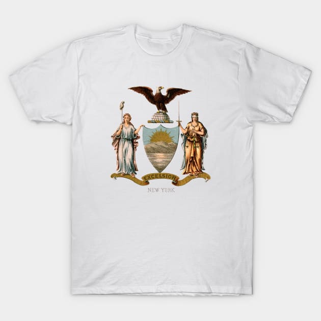 1876 New York Coat of Arms T-Shirt by historicimage